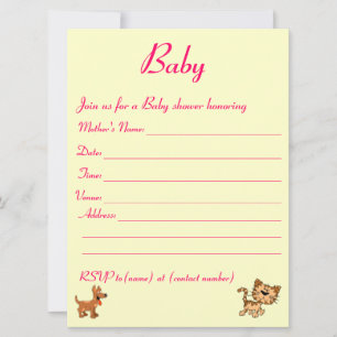 Babyduschinbjudan. Inbjudningar
