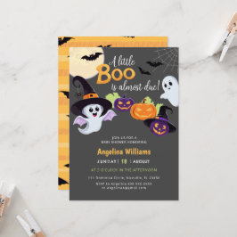 Babyduschinbjudan till Little Boo Halloween. Inbjudningar