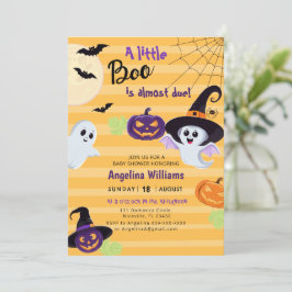 Babyduschinbjudan till Little Boo Halloween. Inbjudningar