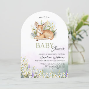 Babyduschinbjudningar med en underbar fawn. inbjudningar