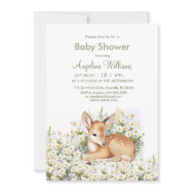 Babyduschinbjudningar med en underbar fawn.