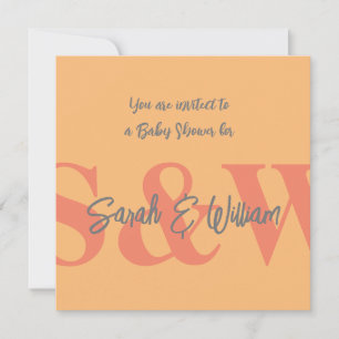 Babyduschmonogram namn minimal inbjudan