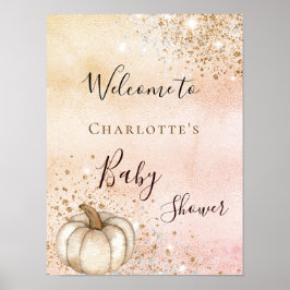 Babyduschpumpen ro guld glitter är välkommen poster
