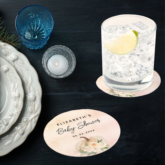 Babyduschpumpkräm ro guld underlägg papper rund (Skapare uppladdad)