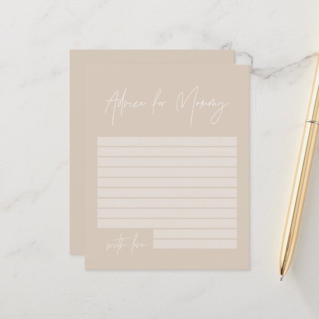 Babyduschråd för mammans moderna naturbeige (Fram/Back In Situ)