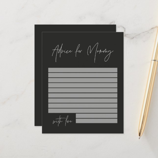 Babyduschråd för mammans moderna snyggt svart (Fram/Back In Situ)