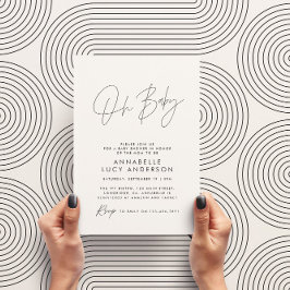 Babyduschskript, modern naturlig elegant invitati inbjudningar