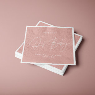 Babyduschskript, modern ro rosa elegant pappersservett