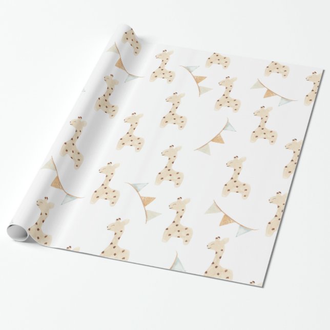Babydussöt Giraffe Presentpapper (Utrullad)