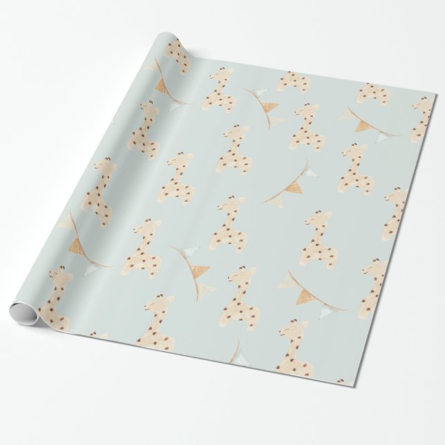 Babydussöt Giraffe Presentpapper (Utrullad)