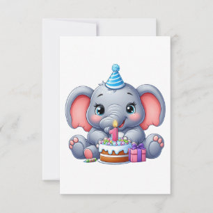Babyelefant 1-årsdag OSA kort