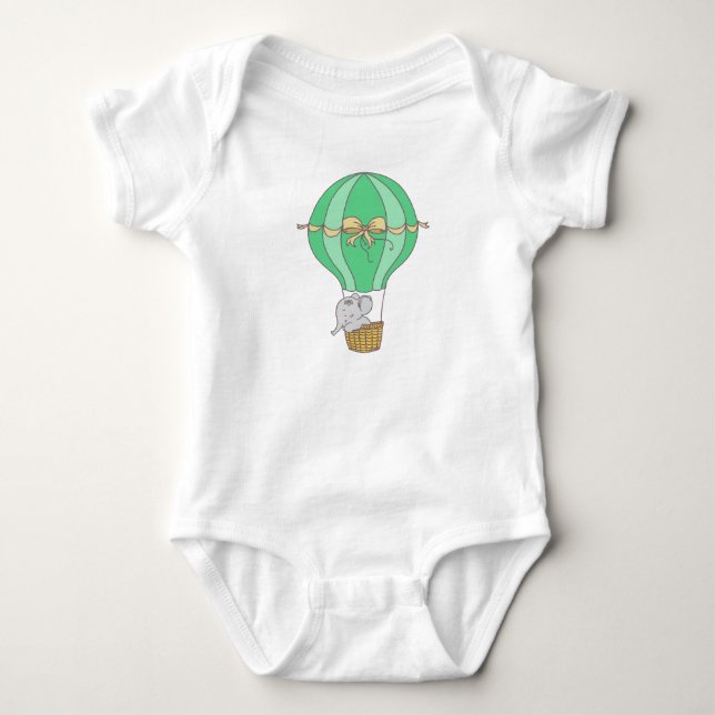 Babyelefant flyger i ballong Könsneutral  T Shirt (Framsida)