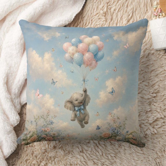Babyelefant Flytande Ballonger Kudde (Filt)