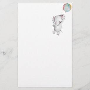 Babyelefant med ballongbrevpapper brevpapper
