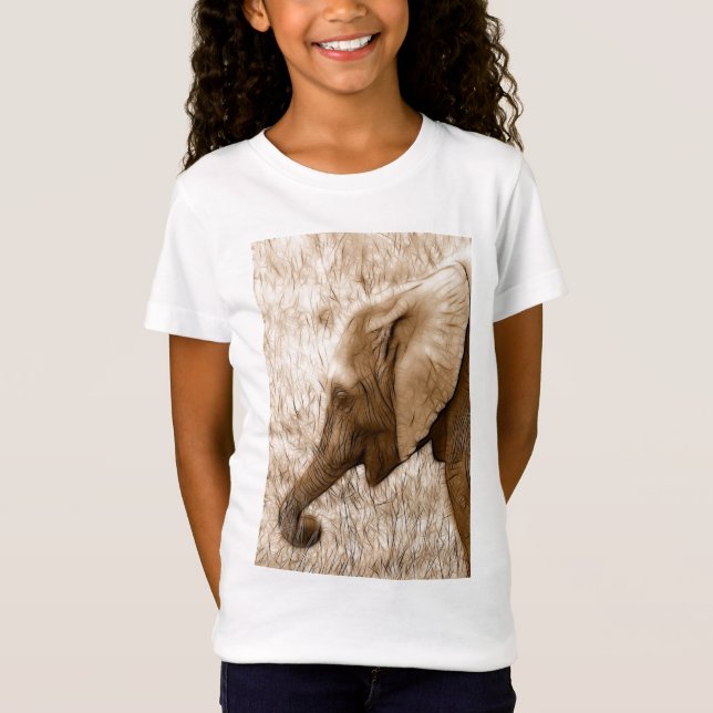 Babyelefanten lurar T-tröja T-shirt (Framsida)