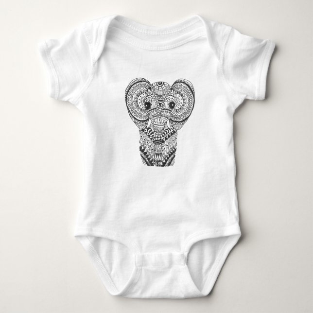 BabyelefantMandala Onsie Tröja (Framsida)