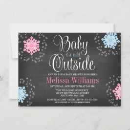 Babyen är det kallt utanför snöflingorbaby shower inbjudningar