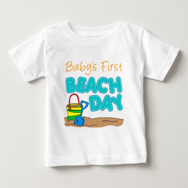 Babyen sätter på land först dag t-shirt (Framsida)