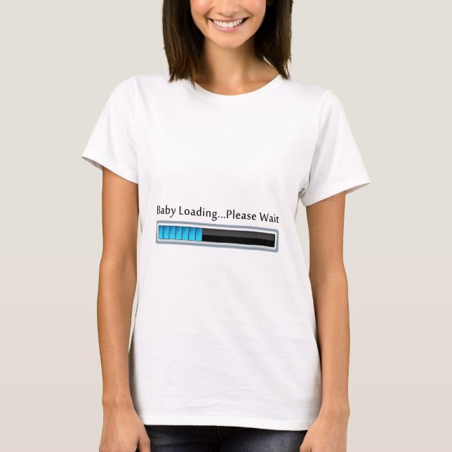 Babyen som laddar…, behar väntanmoderskapskjortan t-shirt (Framsida)