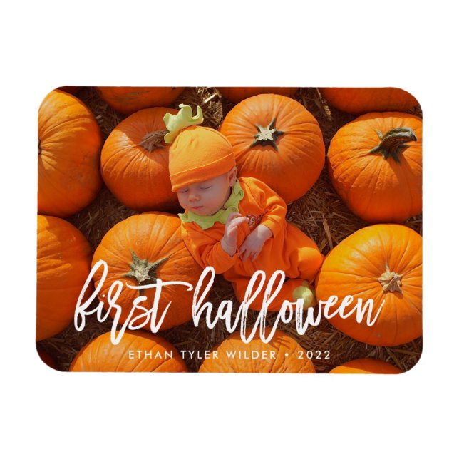 Babyens första Halloween-foto-magnet Magnet (Horisontell)