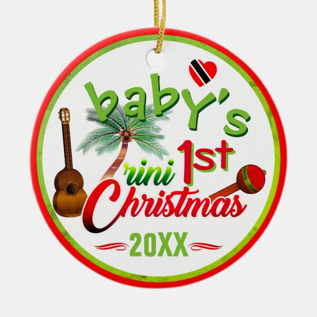 Babyens första Trini-jul Julgransprydnad Keramik (Framsidan)