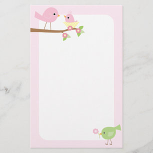 Babyfågelbo (rosor) brevpapper