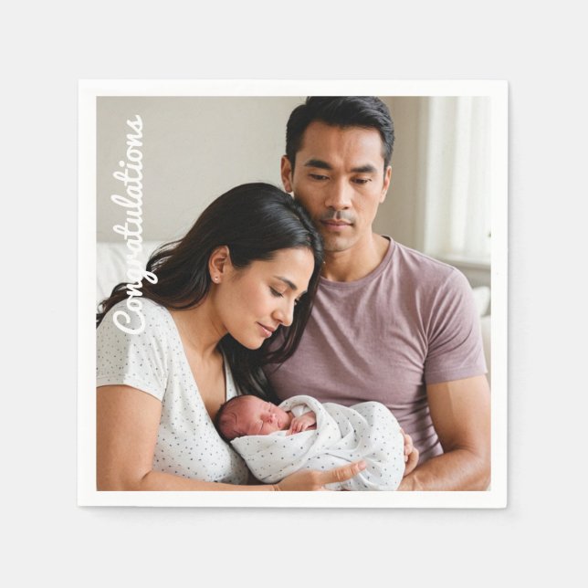 babyfest fotografera gratulationer  sippa och se  pappersservett (Framsidan)