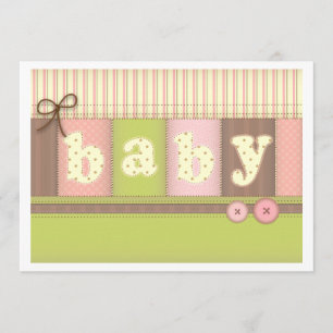 Babyfilt Söt Quilt Inbjudan till Baby Shower