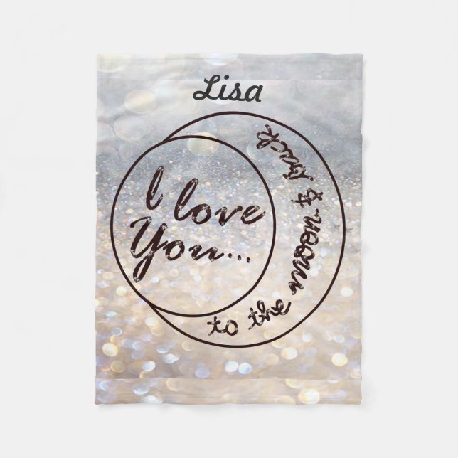 Babyfilten älskar drar tillbaka jag dig till månen fleecefilt (Framsidan)