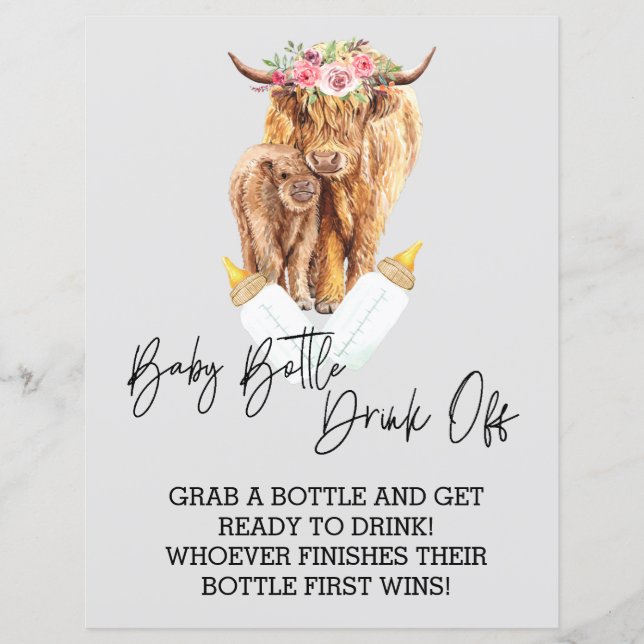 Babyflaska Drick Av Spel Dusch Highland Ko (Framsida)