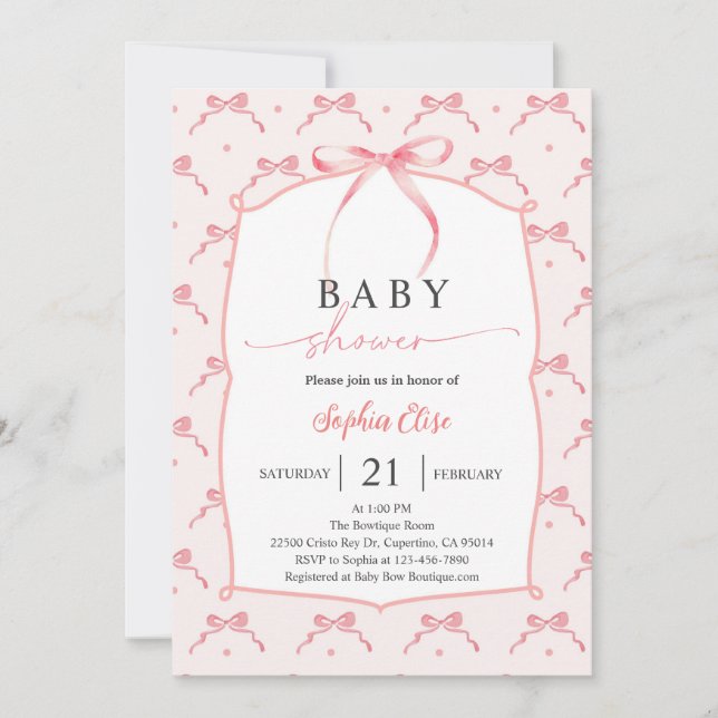 Babyflicka band Ros Shower Inbjudningar (Framsida)