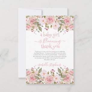 Babyflicka blommar Blommig baby shower  Tack Kort