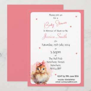 Babyflicka Chick Baby Shower-inbjudan Inbjudningar