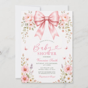 Babyflicka Coquette Baby DUSCH Blommig Inbjudningar