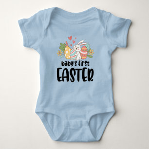 Babyflicka eller pojke glada påskkläder spädbarnsk t shirt