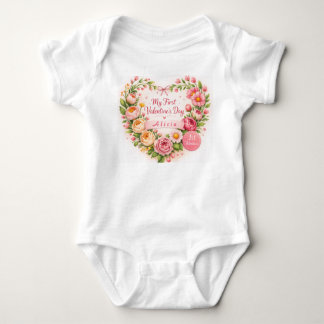 Babyflicka Första Alla Hjärtans Dag Design Anpassa T Shirt