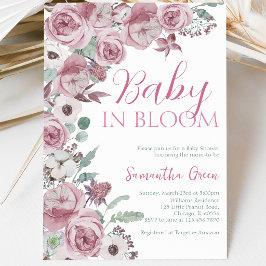 Babyflicka i blom Baby Shower Inbjudningar