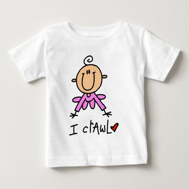 Babyflicka Jag Kryper T-shirts och presenter (Framsida)