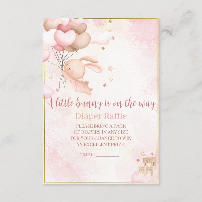 Babyflicka Kanin Bebisdopp Blöja-Raffle Tilläggskort (Framsida)