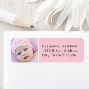 Babyflicka Ljus Rosa Foto Returadress Etikett