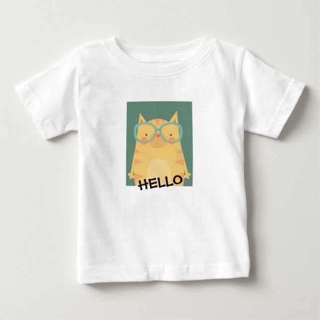 Babyflicka och barn t-shirt - HELLO (Framsida)