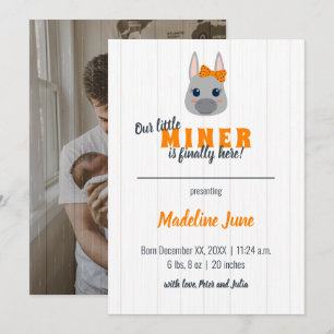 Babyflicka Orange Åsna Vertikal Baby Meddelande