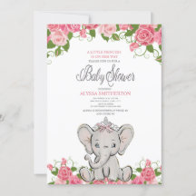 Babyflicka Prinsessa Tiara Elefant Rosa Blommig