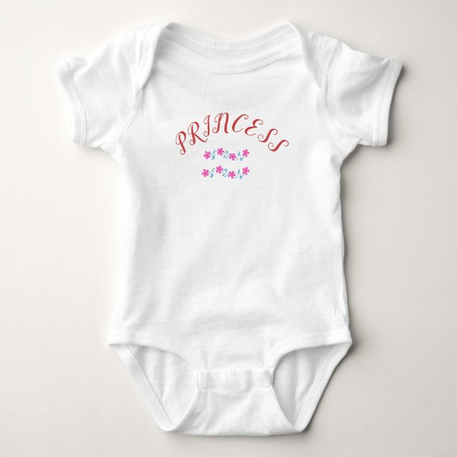 Babyflicka Rosa Blommig T Shirt (Framsida)