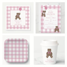 Babyflicka Rosa och Vit Teddybjörn Bebisbad