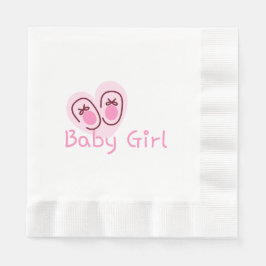 Babyflicka Rosa Skor Baby Shower Pappersservett