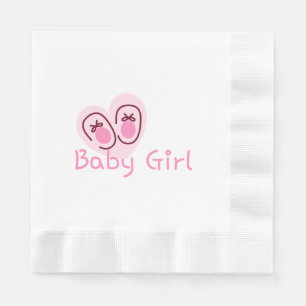Babyflicka Rosa Skor Baby Shower Pappersservett
