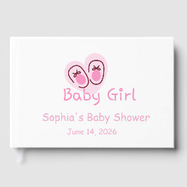Babyflicka Rosa Skor Babyfirande Gästböcker
