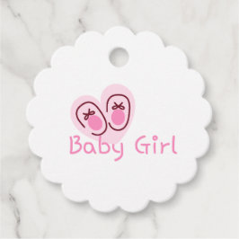 Babyflicka Rosa Skor Babyfirande Gåvor Etiketter