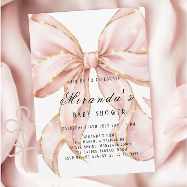 Babyflicka Rosa Slöja Barnkalas Inbjudan (Skapare uppladdad)